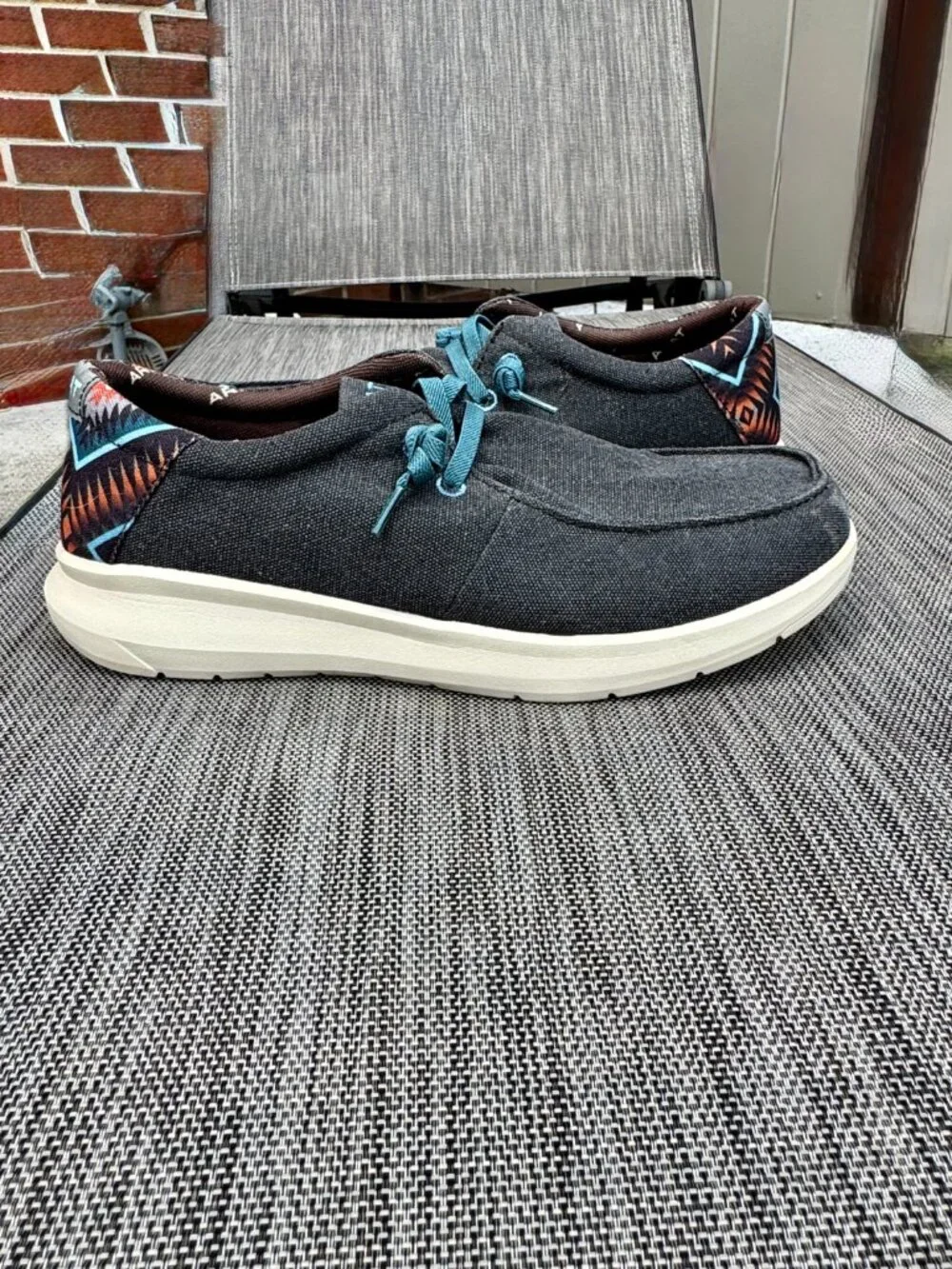 Ariat Hilo Loafers Mens Size 13EE Charcoal Aztec Western